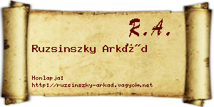 Ruzsinszky Arkád névjegykártya
